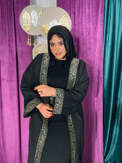 Black Kaftan with Arabic Texture 02